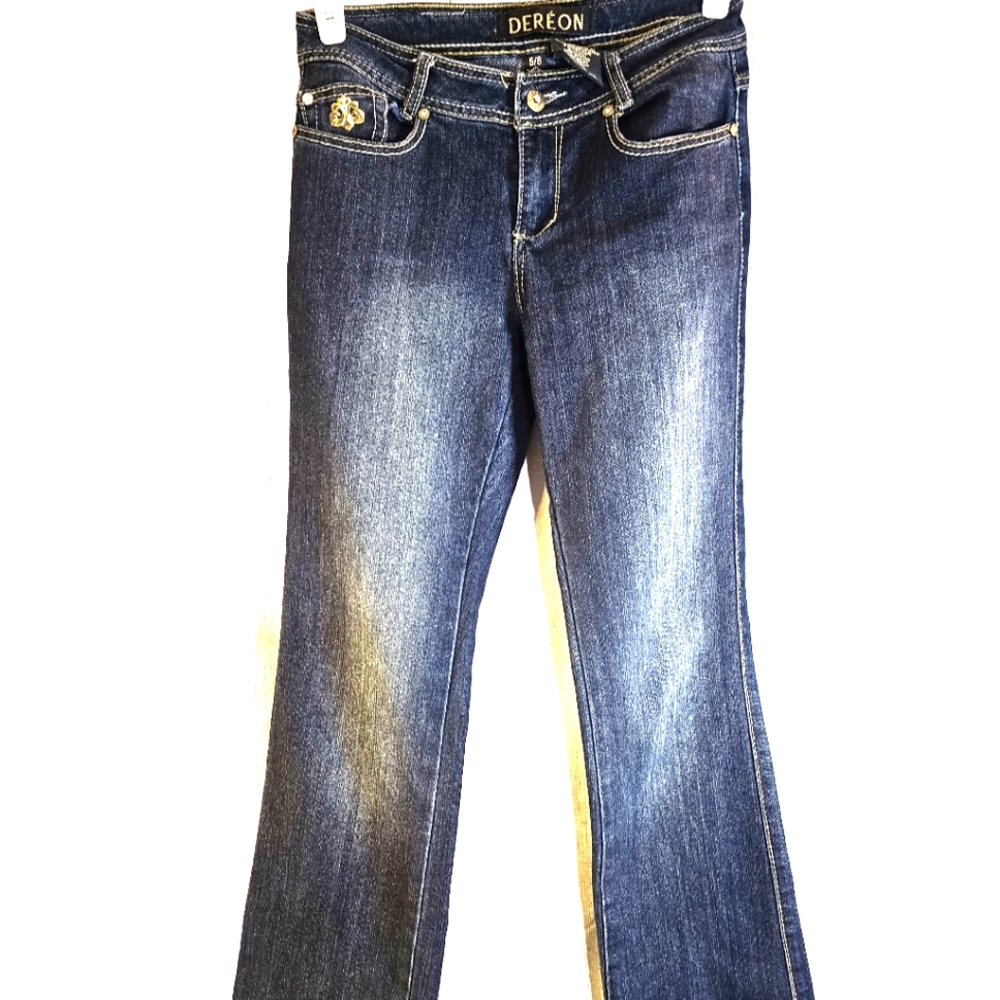 Dereon Sz 5/6 Sequin Pocket Jeans